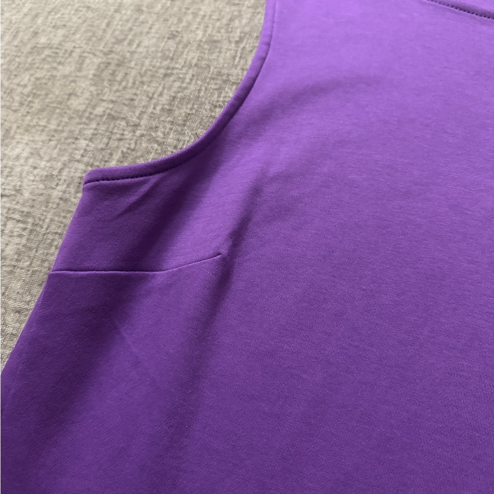 New York & Co. Purple Sleeveless Dress with Side Buttons - Picture 8 of 8